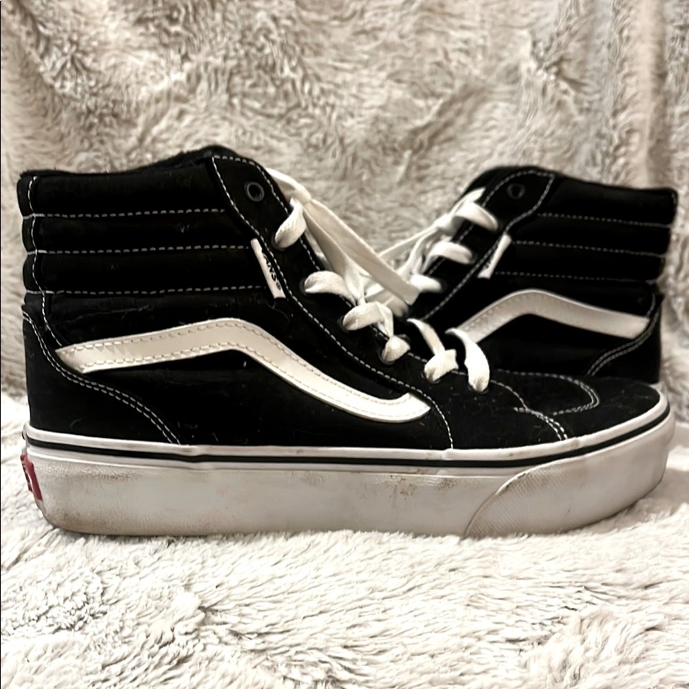 Vans Black and White High-Top Platform